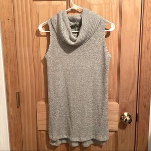 Gray cowl neck turtleneck tank top